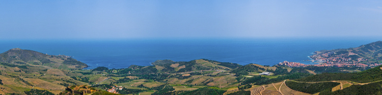 Blick
                                          ber die Cote Vermeille von
                                          Argeles Plage, St.Elme, Port
                                          Vendres, Cap Bar,
                                          Banyuls-sur-Mer, Roussillon,
                                          Sdfrankreich