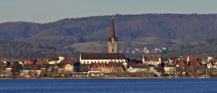 Blick von Iznang nach
                                          Radolfzell am Bodensee